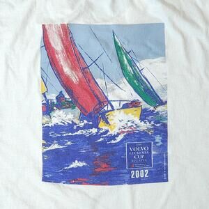 Vintage Sailing 2002 Volvo Leukemia Cup Regatta White Tee Men's XL